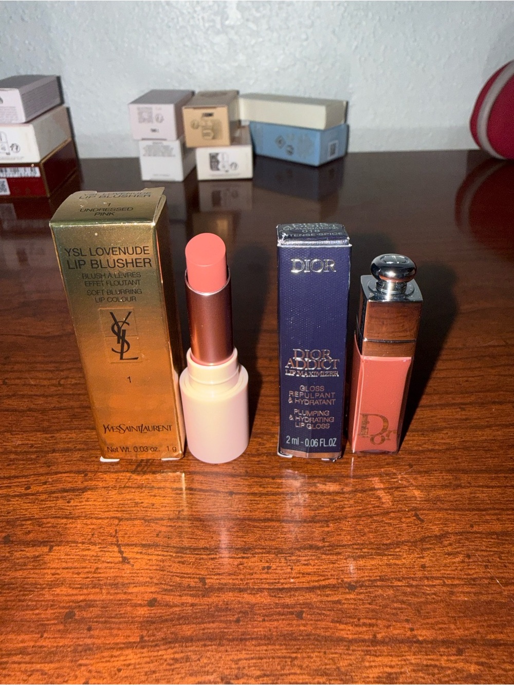 Yves Saint Laurent & Dior Duo Mini Lipstick and Lip Gloss